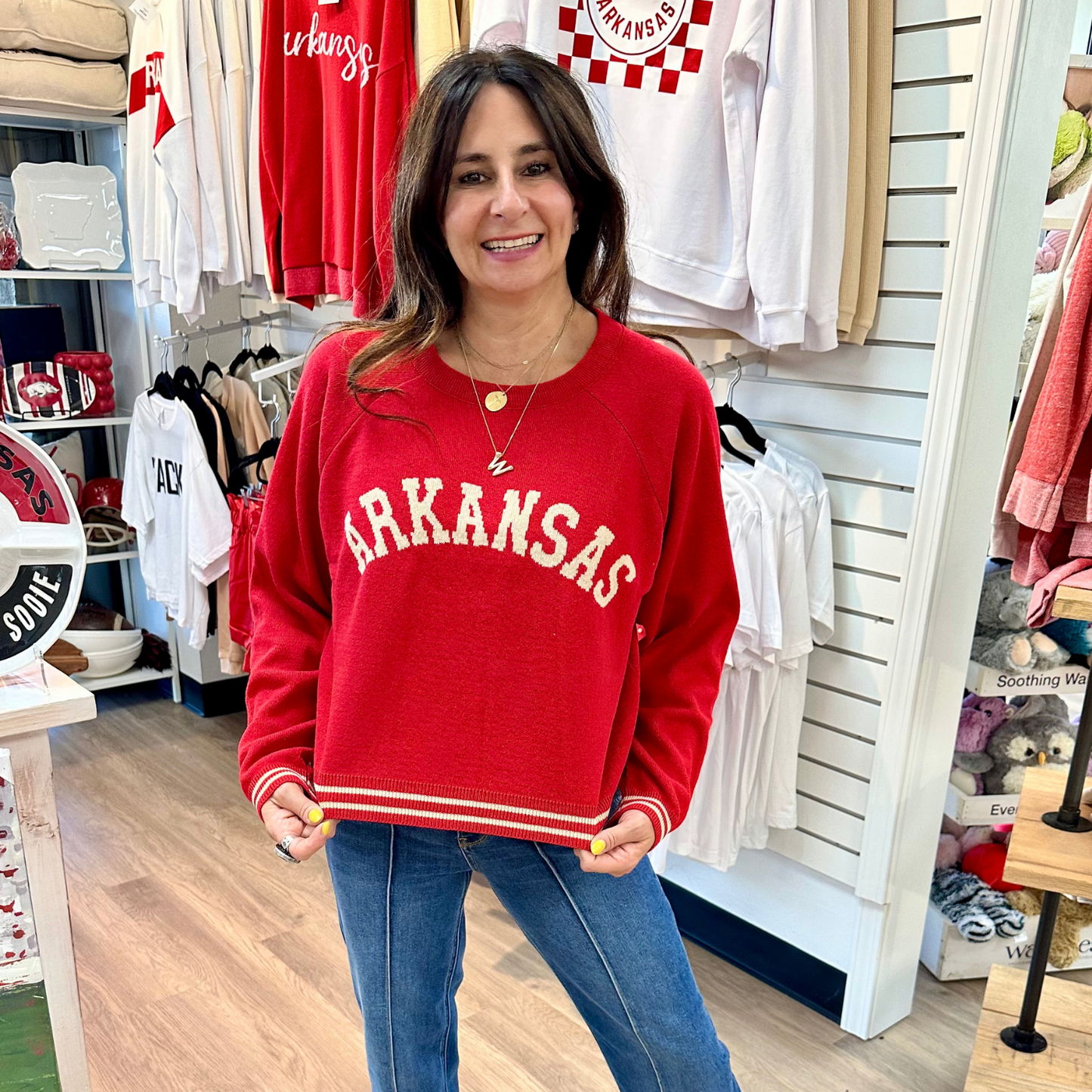 Town Pride - Arkansas Raglan Sweater (Red)