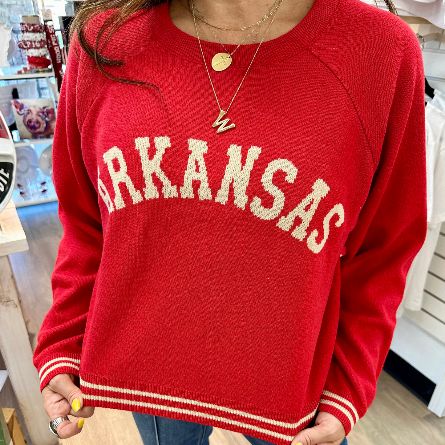 Town Pride - Arkansas Raglan Sweater (Red)