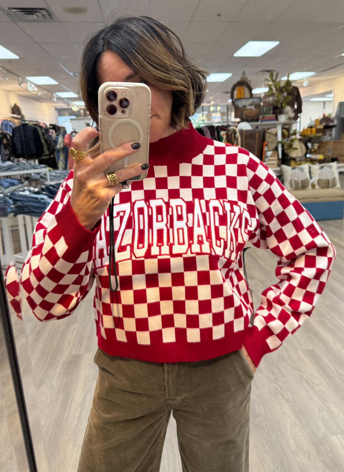 GDS Red/White Check Sweater