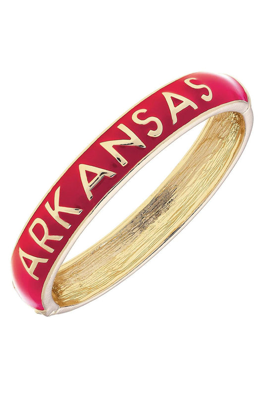 Canvas Red Arkansas Hinge Bangle