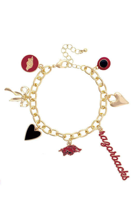Canvas Razorback Charm Bracelet