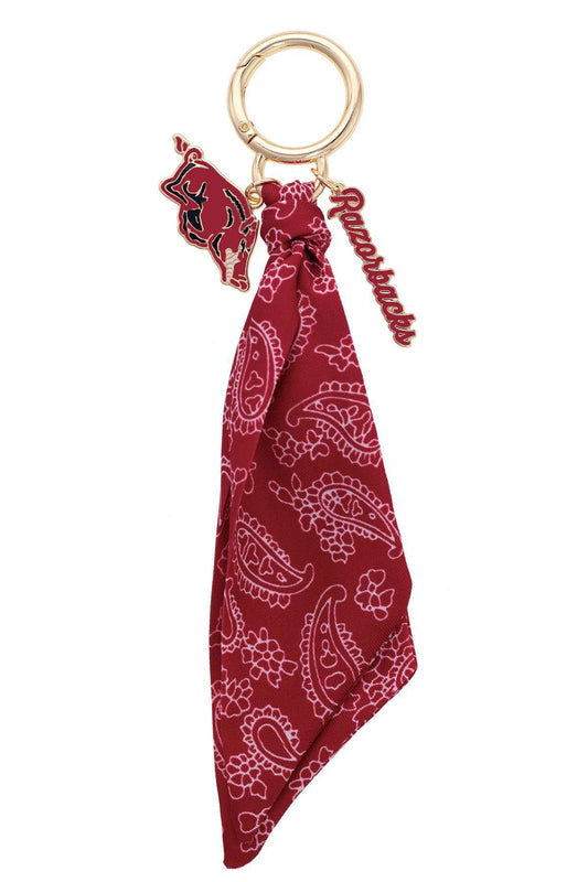 Canvas Razorback Bandana Bag Charm