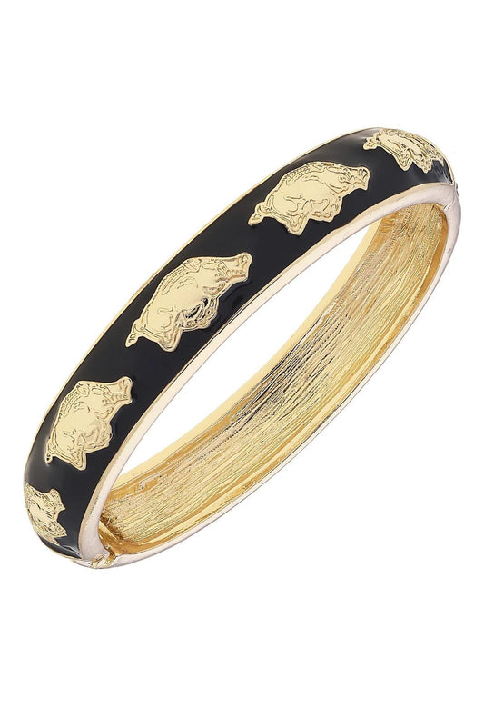 Canvas Black Hog Hinge Bangle
