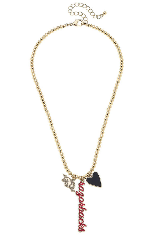 Canvas Beaded Charm Necklace