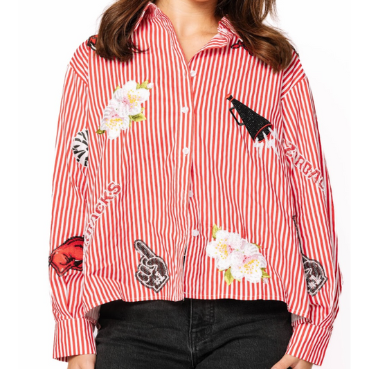Queen Of Sparkles Mini Icon Button Down