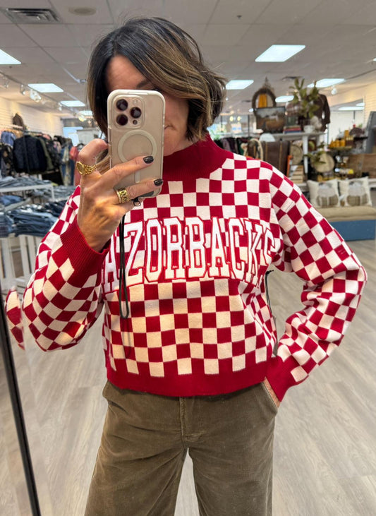 GDS Red/White Check Sweater